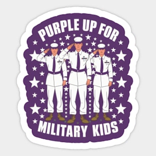 Purple Up for military kids white colors Sticker